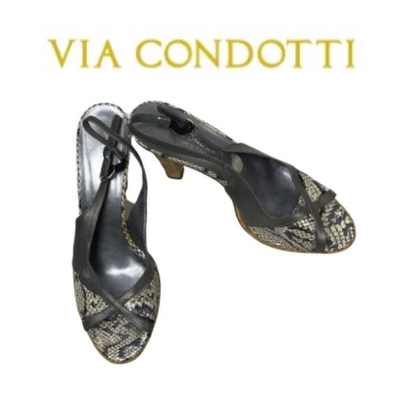 Via Condotti Snake Skin Sandals. Sz 8 - Picture 1 of 5